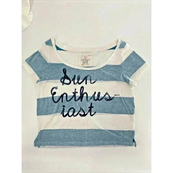 American Eagle Outfitters Women's Graphic Short Sleeve Tee Sun Enthusiast Medium - Picture 1 of 5